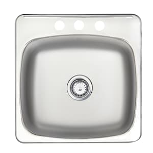 Évier de cuisine simple en acier inoxydable 20 1/8 po x 20 9/16 po