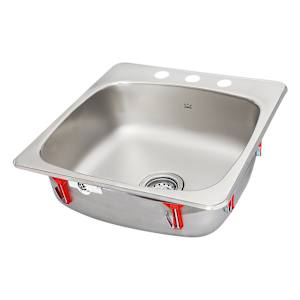 Évier de cuisine simple en acier inoxydable 20 1/8 po x 20 9/16 po