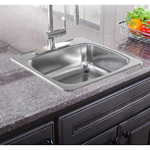 Évier de cuisine simple en acier inoxydable 20 1/8 po x 20 9/16 po