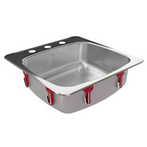 Évier de cuisine simple en acier inoxydable 20 1/8 po x 20 9/16 po