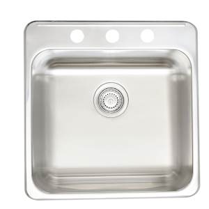 Évier de cuisine simple en acier inoxydable 20 po x 20 1/2 po
