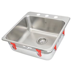 Évier de cuisine simple en acier inoxydable 20 po x 20 1/2 po