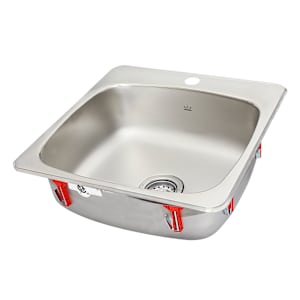 Évier de cuisine simple en acier inoxydable 20 1/8 po x 20 9/16 po