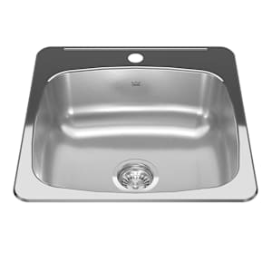 Évier de cuisine simple en acier inoxydable 20 1/8 po x 20 9/16 po