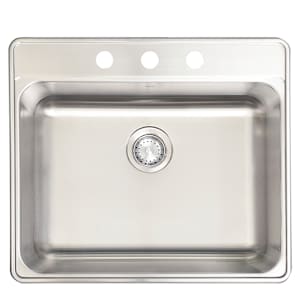 Single Bowl Kitchen Sink  Stainless Steel 25 in. x 22 in.