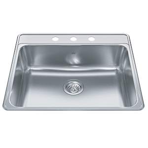 Single Bowl Kitchen Sink  Stainless Steel 25 in. x 22 in.