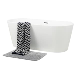 TASSILI Scotia Freestanding Bathtub Central Drain 58 7/8 in. x 30 5/16 po
