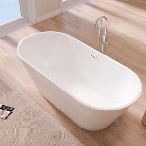 TASSILI Scotia Freestanding Bathtub Central Drain 58 7/8 in. x 30 5/16 po