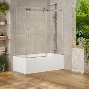 TASSILI SUPRA Alaska Bath Shower Side Panel 32 in. Chrome Finish