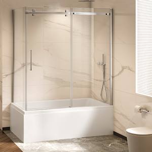 TASSILI SUPRA Alaska Bath Shower Side Panel 32 in. Chrome Finish