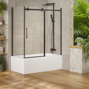 TASSILI SUPRA Alaska Bath Shower Side Panel 32 in. Black Finish