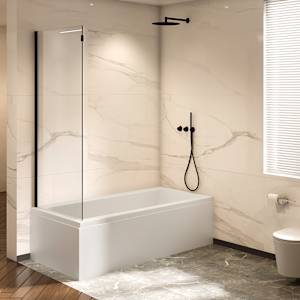 TASSILI SUPRA Alaska Bath Shower Side Panel 32 in. Black Finish