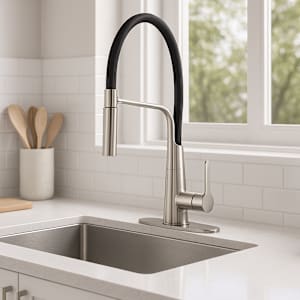 TASSILI SUPRA Eliott 1-Handle Pull-Down Kitchen Faucet Brushed Nickel
