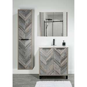 TASSILI Sienna Cabinet Grey Oak Finish 15 3/4 in.