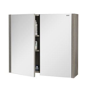 Pharmacie Sienna fini chêne gris avec miroir 29 1/2 po x 25 9/16 po TASSILI