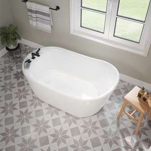 Davis Freestanding Bathtub Linear Waste 58 in. x 32 in.