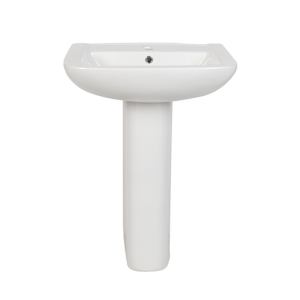Lavabo sur pied en porcelaine blanc Mona 23 13/16 po x 32 11/16 po TASSILI SUPRA
