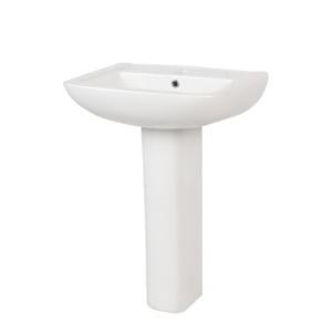 Lavabo sur pied en porcelaine blanc Mona 23 13/16 po x 32 11/16 po TASSILI SUPRA
