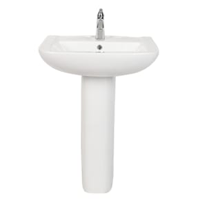 Lavabo sur pied en porcelaine blanc Mona 23 13/16 po x 32 11/16 po TASSILI SUPRA