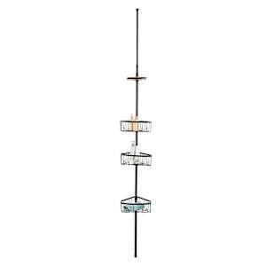 Adjustable Shower Storage Tower Black