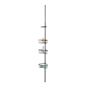 Adjustable Shower Storage Tower Black