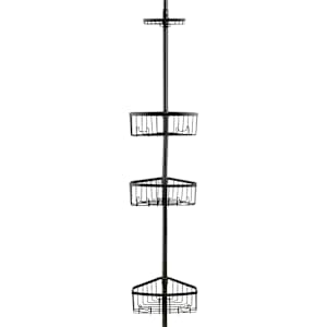 Adjustable Shower Storage Tower Black
