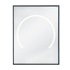 Miroir lumineux à DEL Elina avec cadre en aluminium noir mat 23 5/8 po x 29 1/2 po TASSILI SUPRA