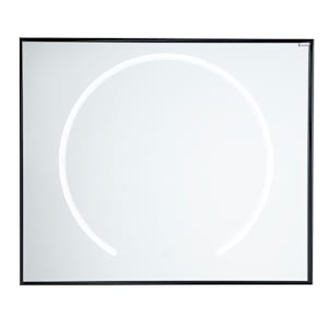 Miroir lumineux à DEL Elina avec cadre en aluminium noir mat 35 7/16 po x 29 1/2 po TASSILI SUPRA