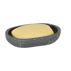 Porte-savon en polyrésine effet marbre gris