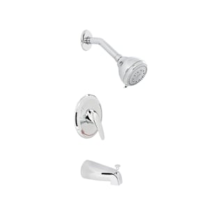 Robinet de baignoire-douche 1 poignée chrome poli