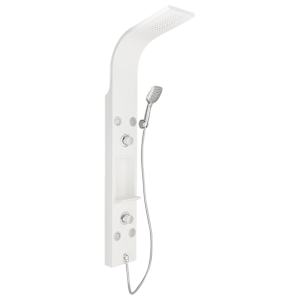 Colonne de douche thermostatique multifonction et douchette Paola blanche chrome TASSILI