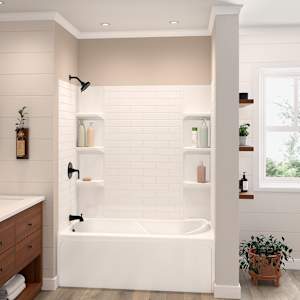 Bathtub Walls Classic Subway/Minimalist 58 in White