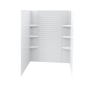 Contour de baignoire ou de douche Métro classique/Minimaliste blanc 80 po