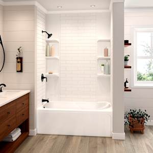 Contour de baignoire ou de douche Métro classique/Minimaliste blanc 80 po
