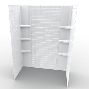 Contour de baignoire ou de douche Métro classique/Minimaliste blanc 80 po