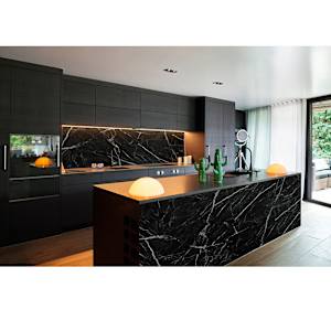 TECHNOFORM Wall Panel Black Marble 47 in x 96 in