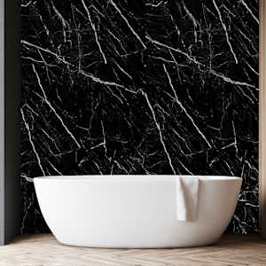TECHNOFORM Wall Panel Black Marble 47 in x 96 in