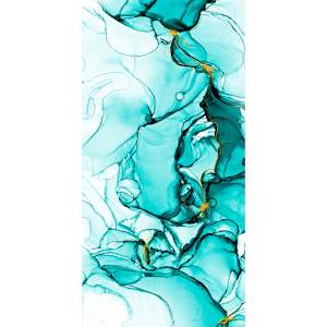 Panneau mural Turquoise floral  47 po x 96 po TECHNOFORM