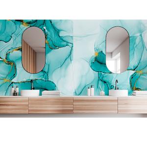 Panneau mural Turquoise floral  47 po x 96 po TECHNOFORM