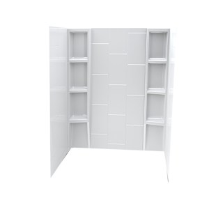 Contour de baignoire Vertical/Polyvalent blanc 58 po