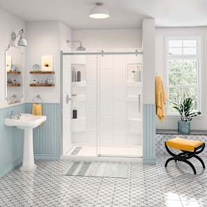 Contour de baignoire ou de douche Vertical/Polyvalent blanc 80 po