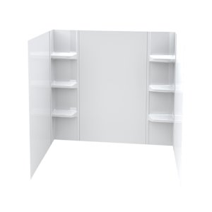 Contour de baignoire Uni/Minimaliste blanc 58 po