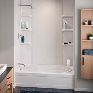 Contour de baignoire Uni/Minimaliste blanc 58 po