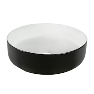 Vasque ronde en porcelaine blanche et noire Isabella 15 15/16 po TASSILI SUPRA