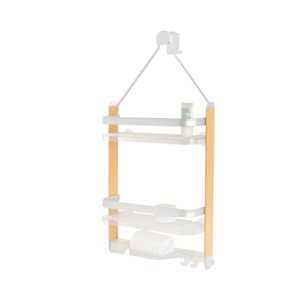 TASSILI SUPRA Aluminum Shower Caddy Silver and Natural