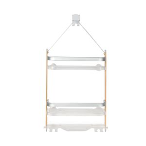 TASSILI SUPRA Aluminum Shower Caddy Silver and Natural