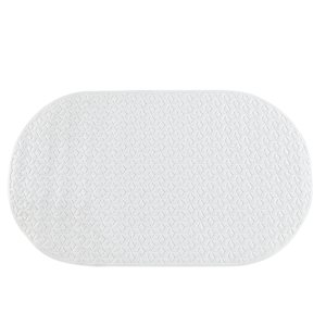 TASSILI White Anti-Slip Bath Mat 26 3/4 in. x 15 3/16 in.
