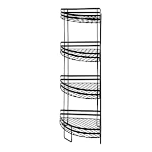 Rangement en coin sur pied 4 tablettes noir