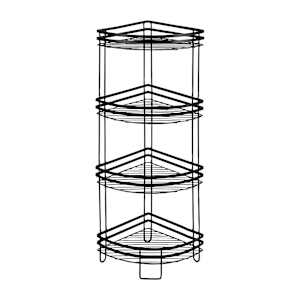 Rangement en coin sur pied 4 tablettes noir