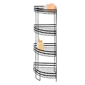 Rangement en coin sur pied 4 tablettes noir